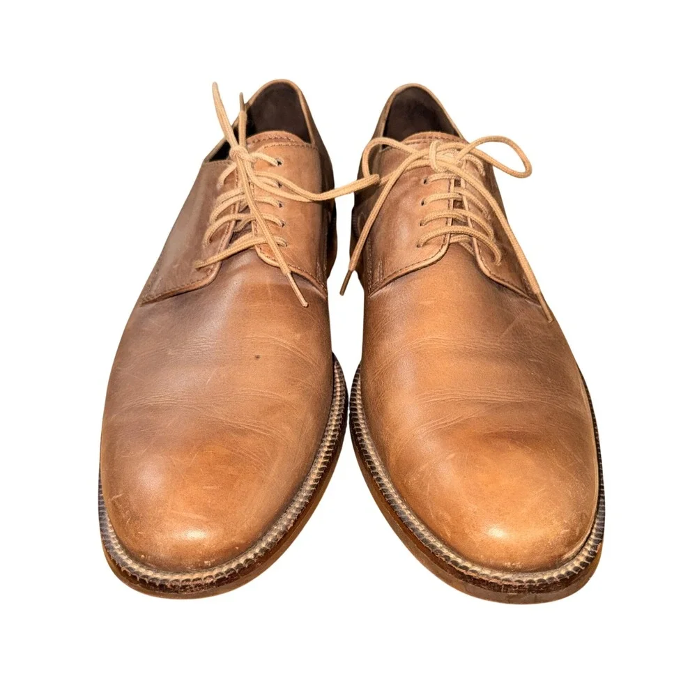Cole Haan Derby Shoes Mens 8.5 Pre-Owned Dress Shoes Tan Leather Lace Up C11434